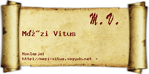 Mázi Vitus névjegykártya